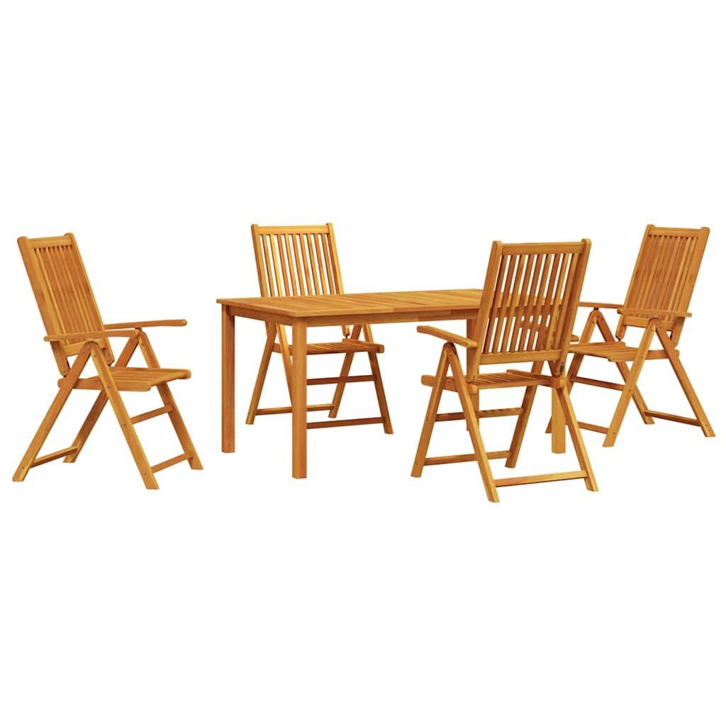 vidaXL Garten Essgruppe Faltbar 5 pcs Braun Massivholz Akazie