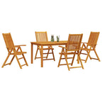 vidaXL Garten Essgruppe Faltbar 5 pcs Braun Massivholz Akazie