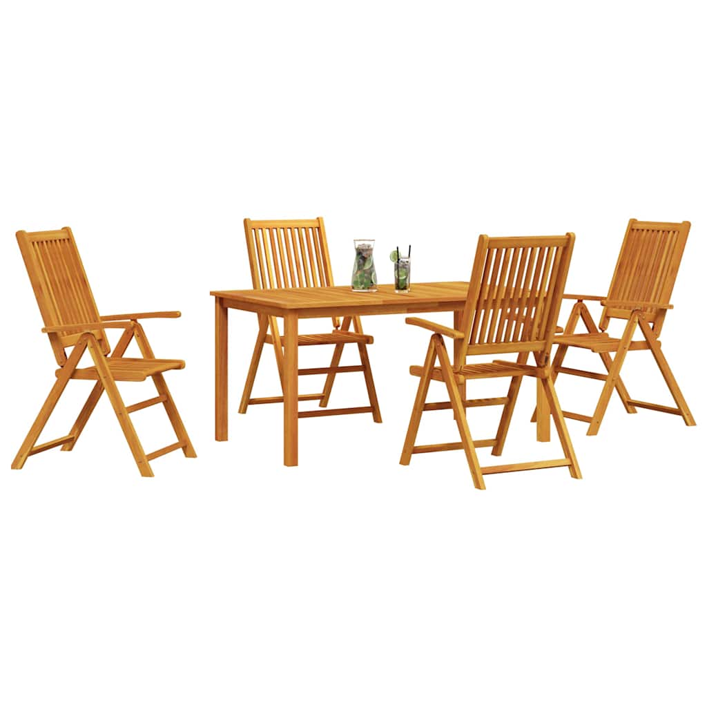 vidaXL Garten Essgruppe Faltbar 5 pcs Braun Massivholz Akazie