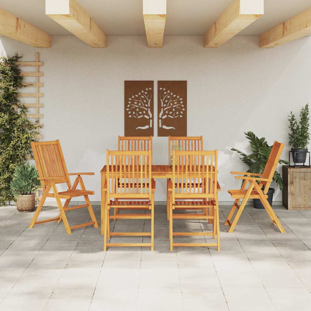 vidaXL Garten Essgruppe Faltbar 7 pcs Braun Massivholz Akazie