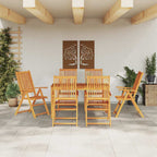 vidaXL Garten Essgruppe Faltbar 7 pcs Braun Massivholz Akazie