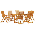 vidaXL Garten Essgruppe Faltbar 7 pcs Braun Massivholz Akazie