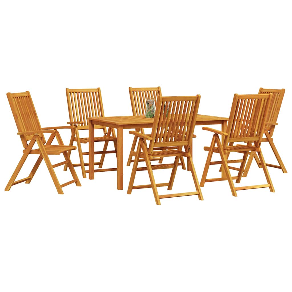 vidaXL Garten Essgruppe Faltbar 7 pcs Braun Massivholz Akazie