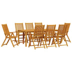 vidaXL Garten Essgruppe Faltbar 9 pcs Braun Massivholz Akazie