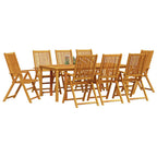 vidaXL Garten Essgruppe Faltbar 9 pcs Braun Massivholz Akazie