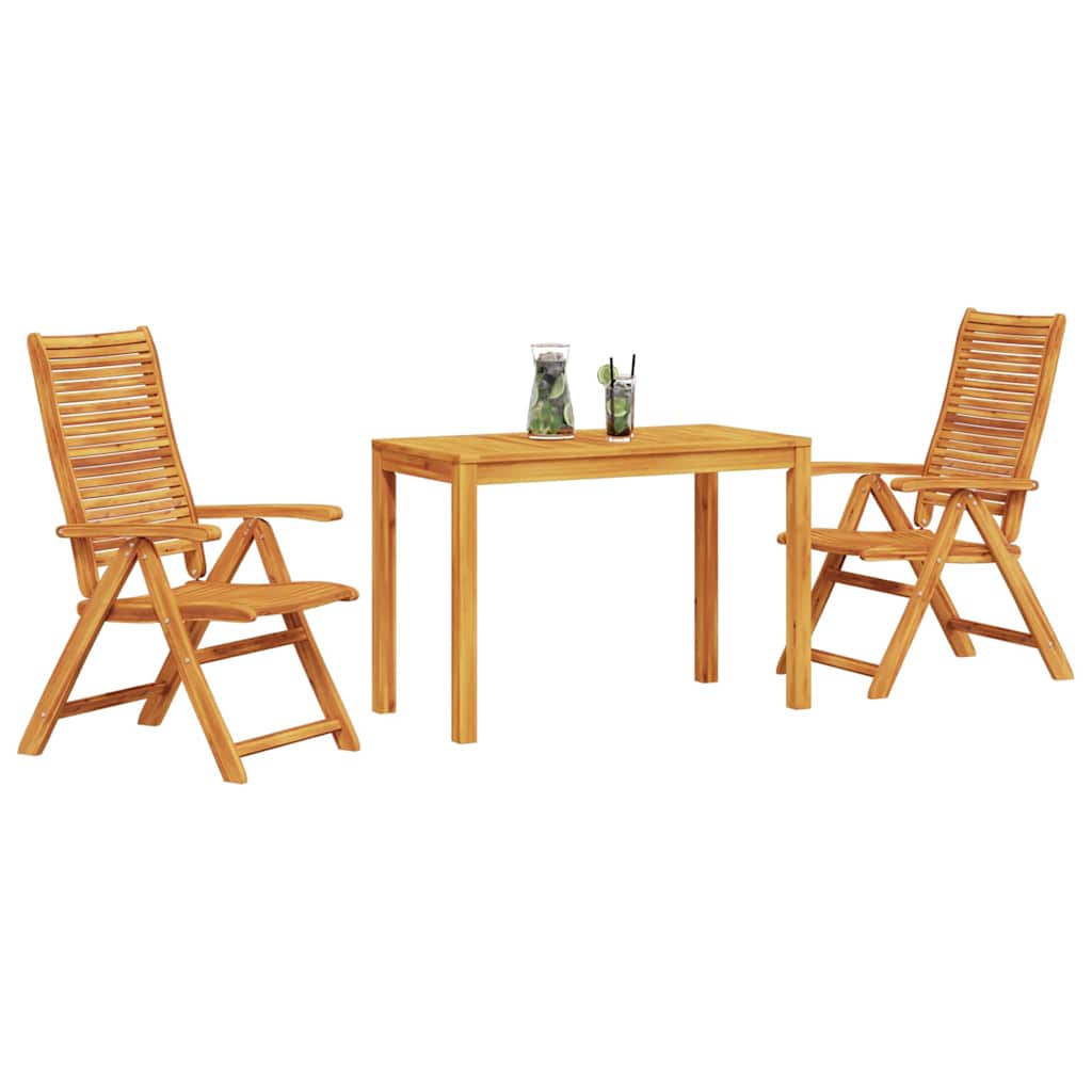 vidaXL Garten Essgruppe 3 pcs Braun Massivholz Akazie