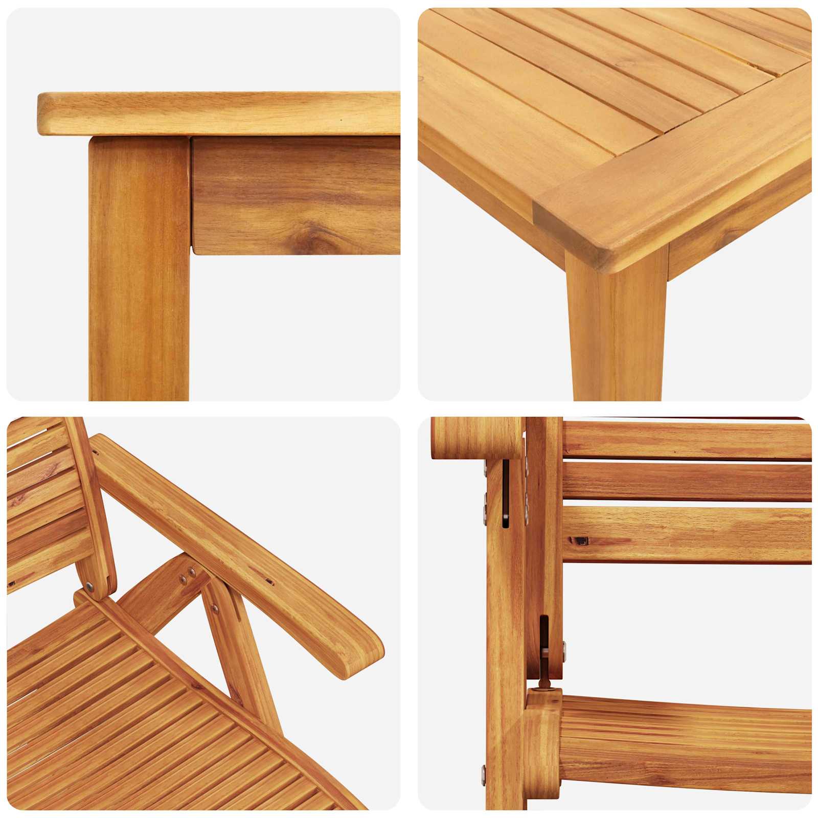 vidaXL Garten Essgruppe 7 pcs Braun Massivholz Akazie