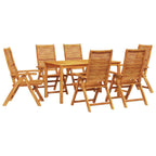 vidaXL Garten Essgruppe 7 pcs Braun Massivholz Akazie