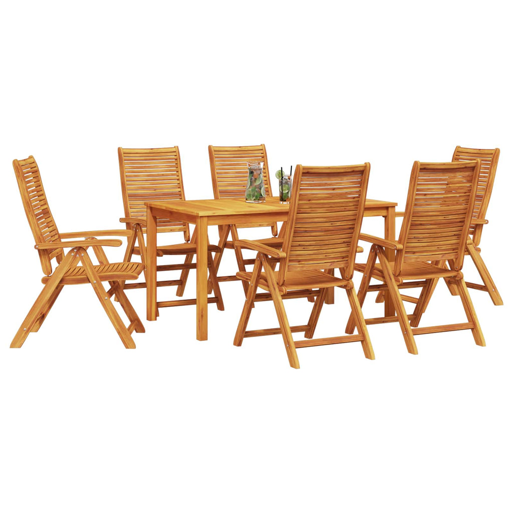 vidaXL Garten Essgruppe 7 pcs Braun Massivholz Akazie