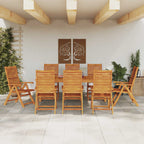 vidaXL Garten Essgruppe 9 pcs Braun Massivholz Akazie