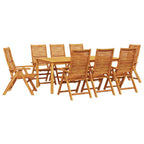 vidaXL Garten Essgruppe 9 pcs Braun Massivholz Akazie