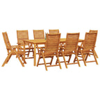 vidaXL Garten Essgruppe 9 pcs Braun Massivholz Akazie