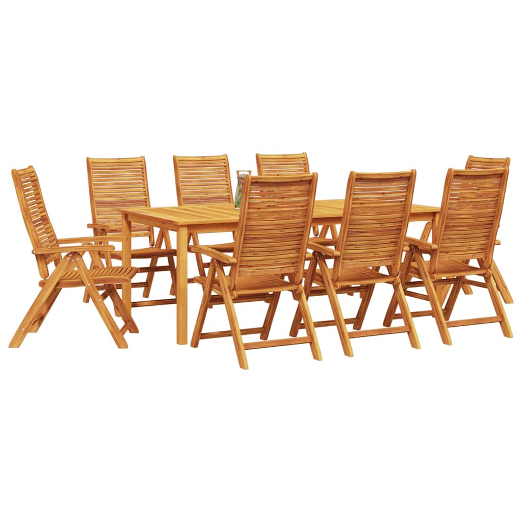 vidaXL Garten Essgruppe 9 pcs Braun Massivholz Akazie
