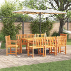 vidaXL Garten Essgruppe 9 pcs Braun Massivholz Akazie