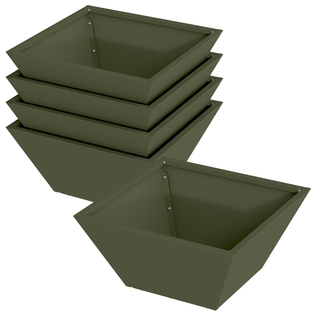 vidaXL Garten-Pflanzgefäß 5 pcs Olive Grün 35 x 35 x 15 cm