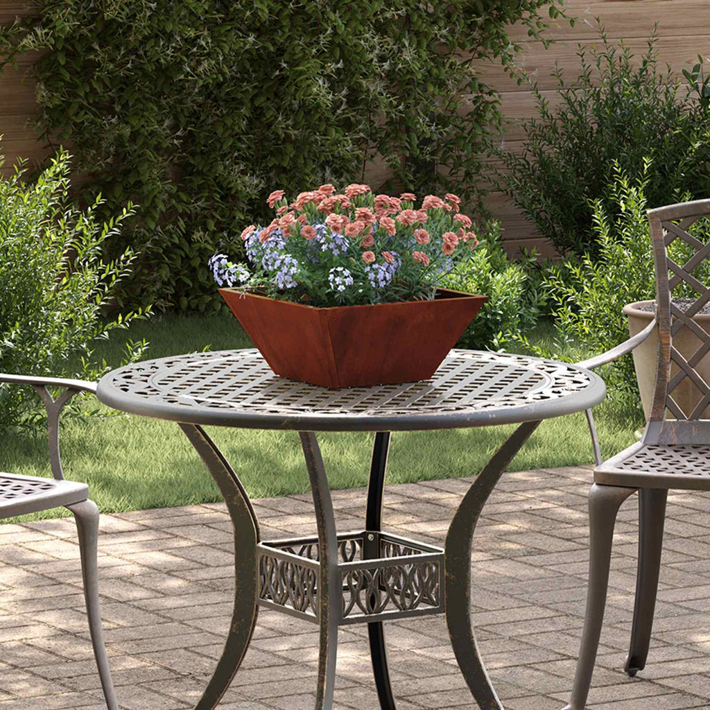vidaXL Garten-Pflanzgefäß Rostig 35 x 35 x 15 cm Wetterfeststahl