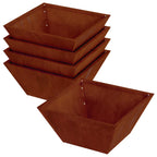 vidaXL Garten-Pflanzgefäß 5 pcs Rostig 35 x 35 x 15 cm Wetterfeststahl