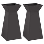 vidaXL Säulen Pflanzer 2 pcs Schwarz 35 x 35 x 73 cm