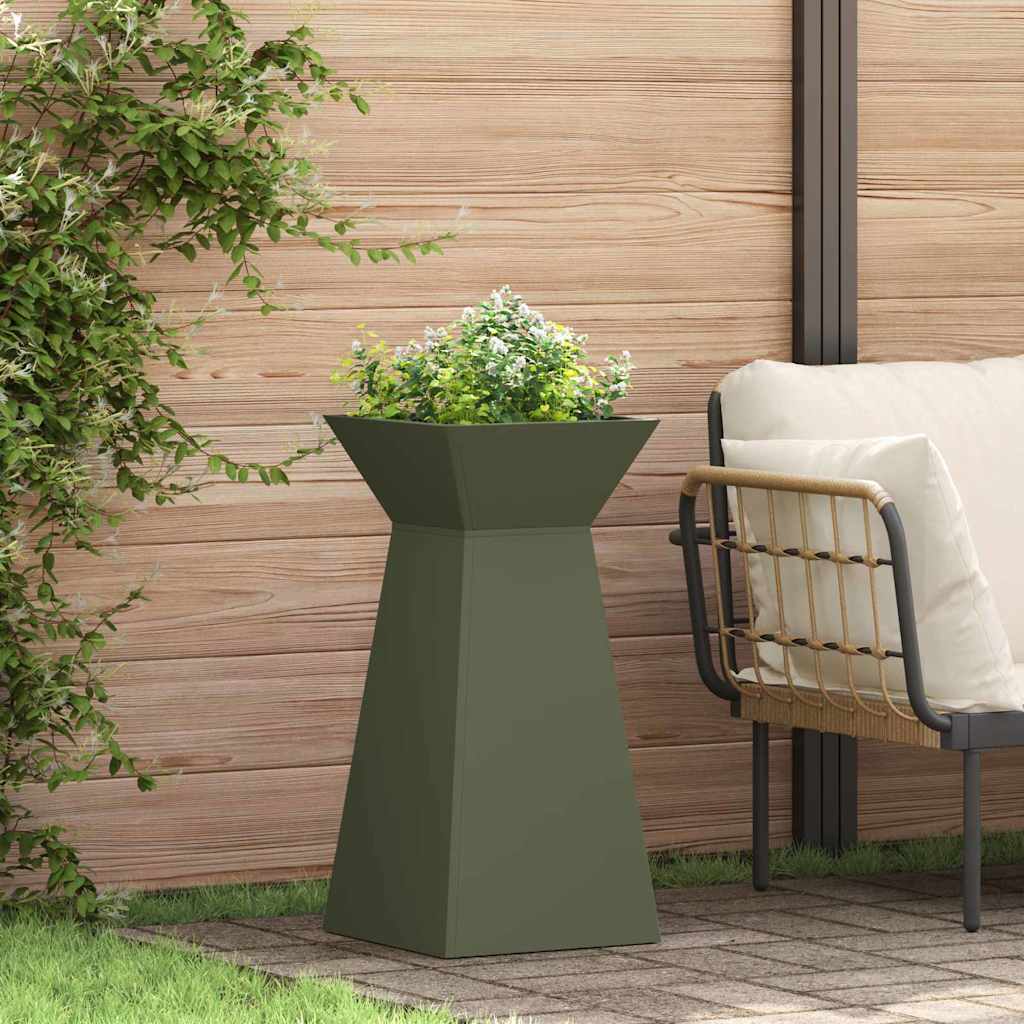 vidaXL Säulen Pflanzer 2 pcs Oliv 35 x 35 x 73 cm