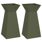 vidaXL Säulen Pflanzer 2 pcs Oliv 35 x 35 x 73 cm