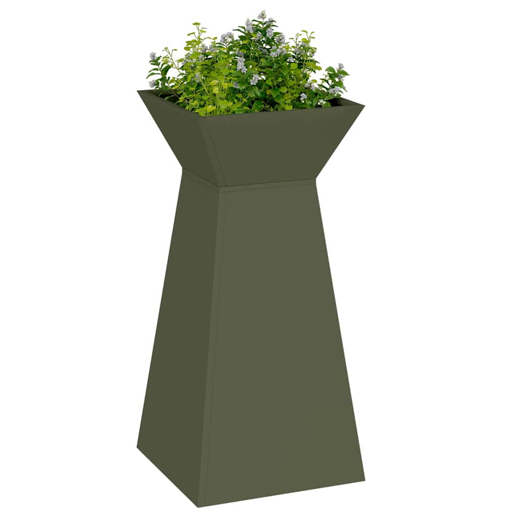 vidaXL Säulen Pflanzer 2 pcs Oliv 35 x 35 x 73 cm