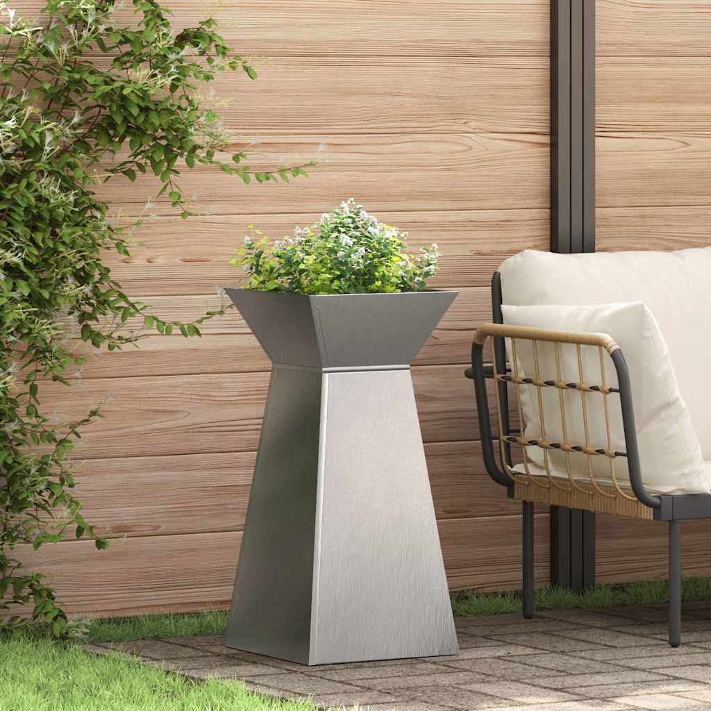 vidaXL Säulen Pflanzer Silber 35 x 35 x 73 cm Edelstahl