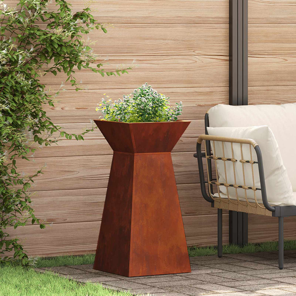 vidaXL Säulen Pflanzer Silber 35 x 35 x 73 cm Wetterfeststahl