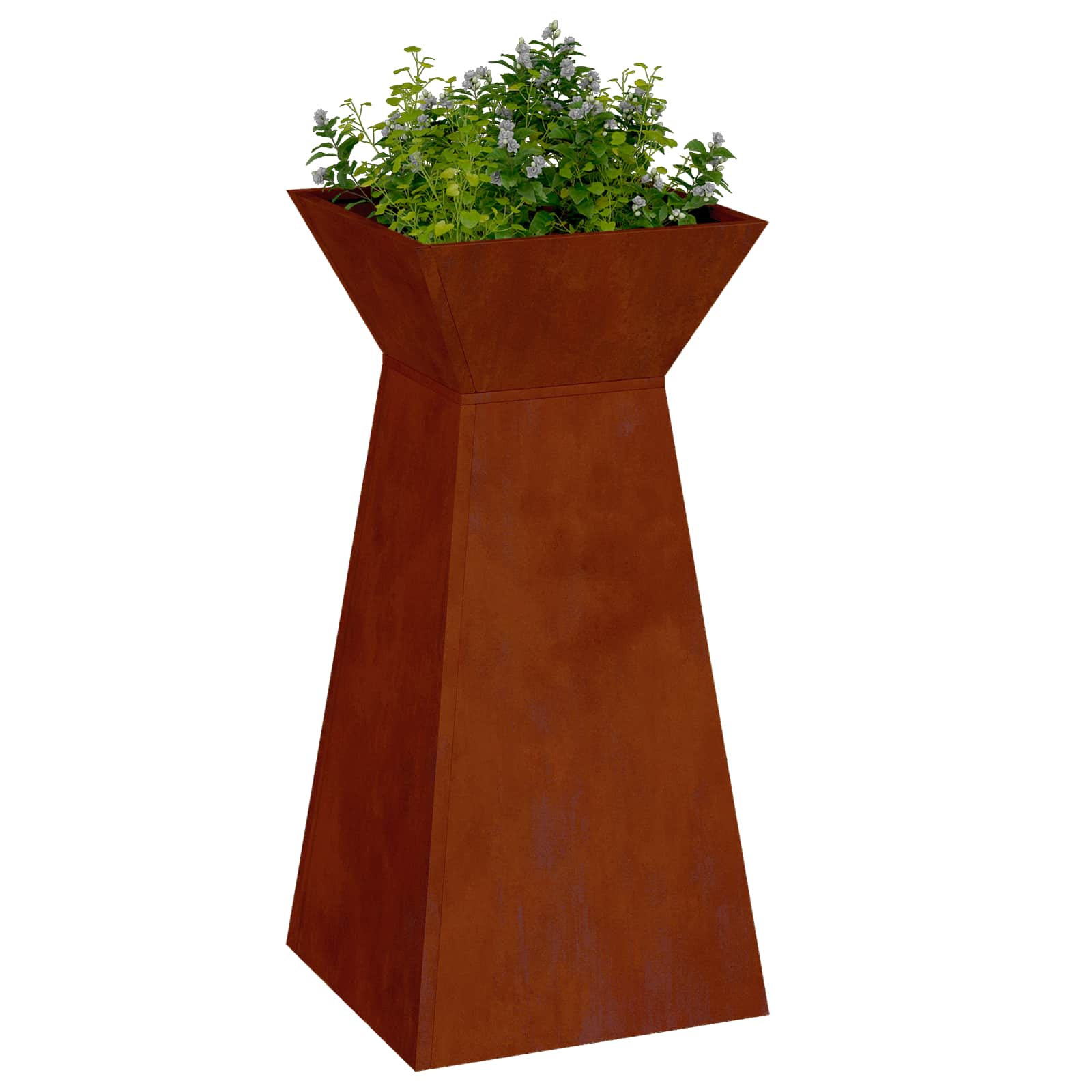 vidaXL Säulen Pflanzer Silber 35 x 35 x 73 cm Wetterfeststahl