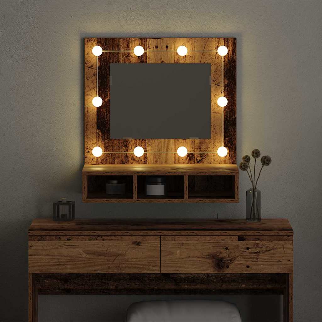 vidaXL Spiegelschrank Altholz 60 x 31,5 x 62 cm Holzwerkstoff