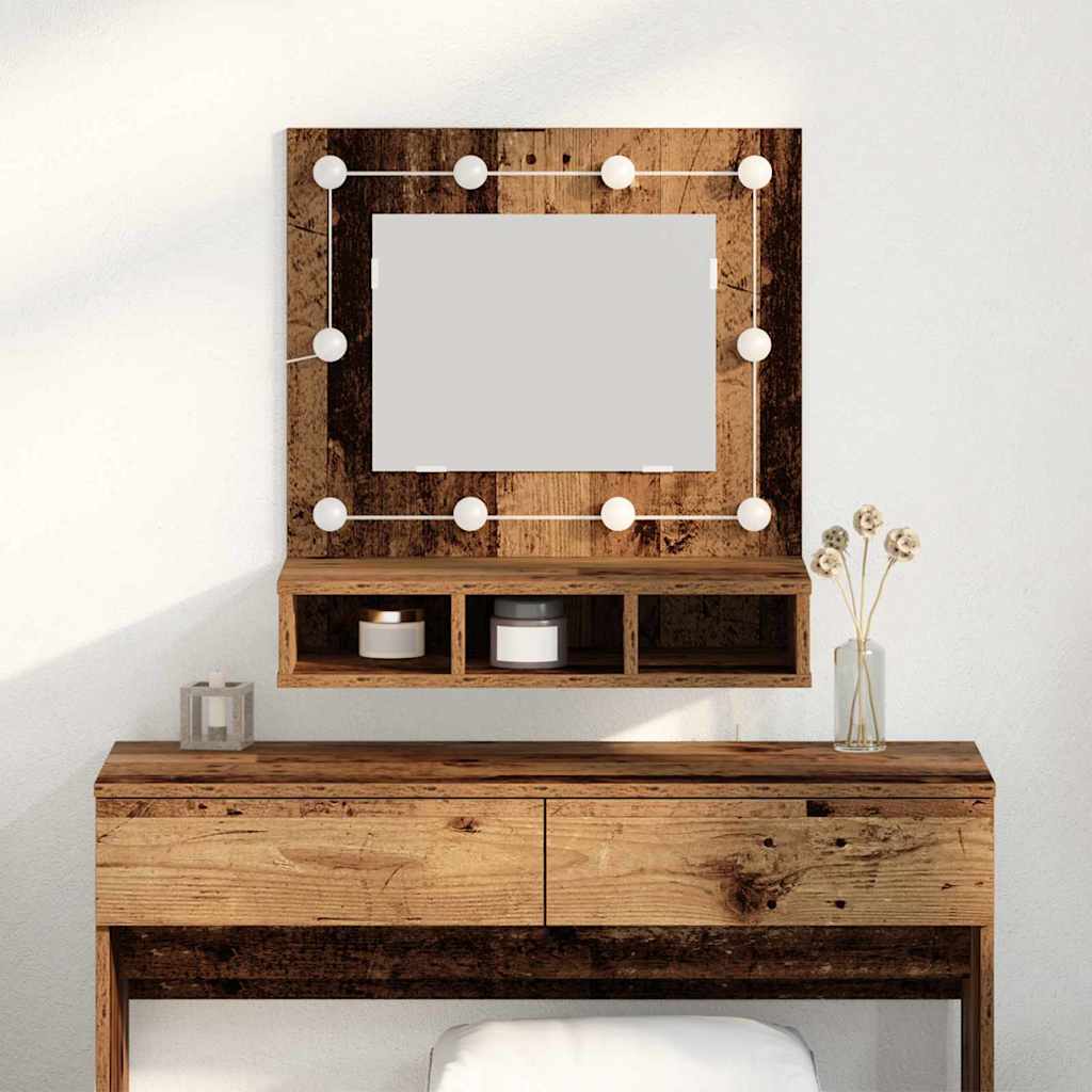 vidaXL Spiegelschrank Altholz 60 x 31,5 x 62 cm Holzwerkstoff