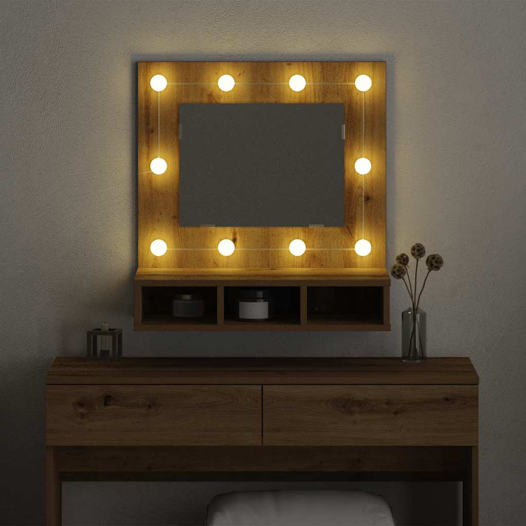 vidaXL Spiegelschrank Artisan-Eiche 60 x 31,5 x 62 cm Holzwerkstoff