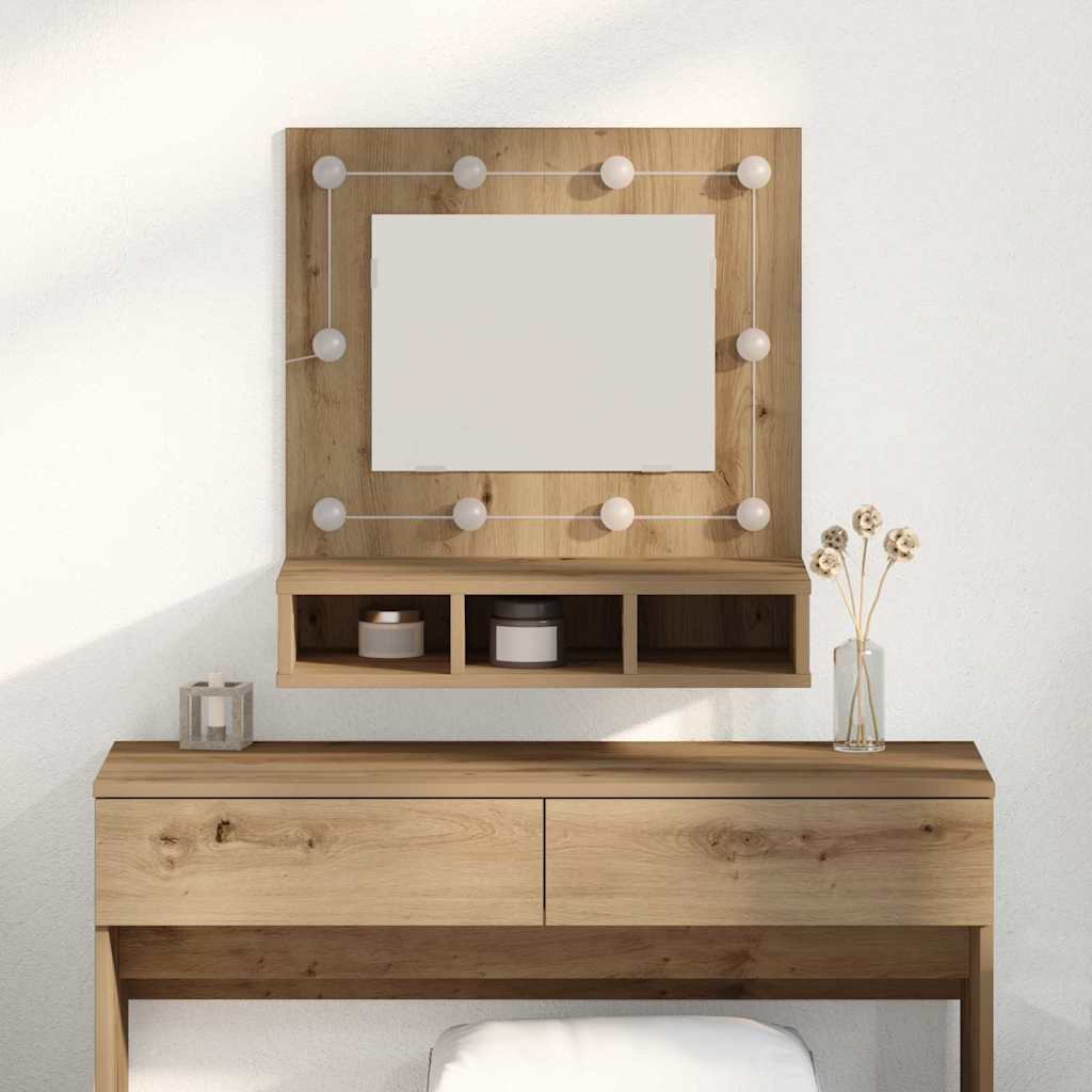 vidaXL Spiegelschrank Artisan-Eiche 60 x 31,5 x 62 cm Holzwerkstoff