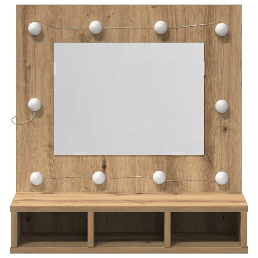 vidaXL Spiegelschrank Artisan-Eiche 60 x 31,5 x 62 cm Holzwerkstoff