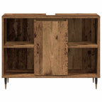 vidaXL Badezimmerschrank mit Tür Altholz 80 x 33 x 60 cm Holzwerkstoff