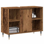vidaXL Badezimmerschrank mit Tür Altholz 80 x 33 x 60 cm Holzwerkstoff