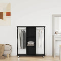 vidaXL Kleiderschrank mit Regal Schwarz Eichen-Optik 102 x 38 x 110 cm
