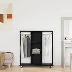 vidaXL Kleiderschrank mit Regal Schwarz Eichen-Optik 102 x 38 x 110 cm