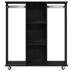 vidaXL Kleiderschrank mit Regal Schwarz Eichen-Optik 102 x 38 x 110 cm