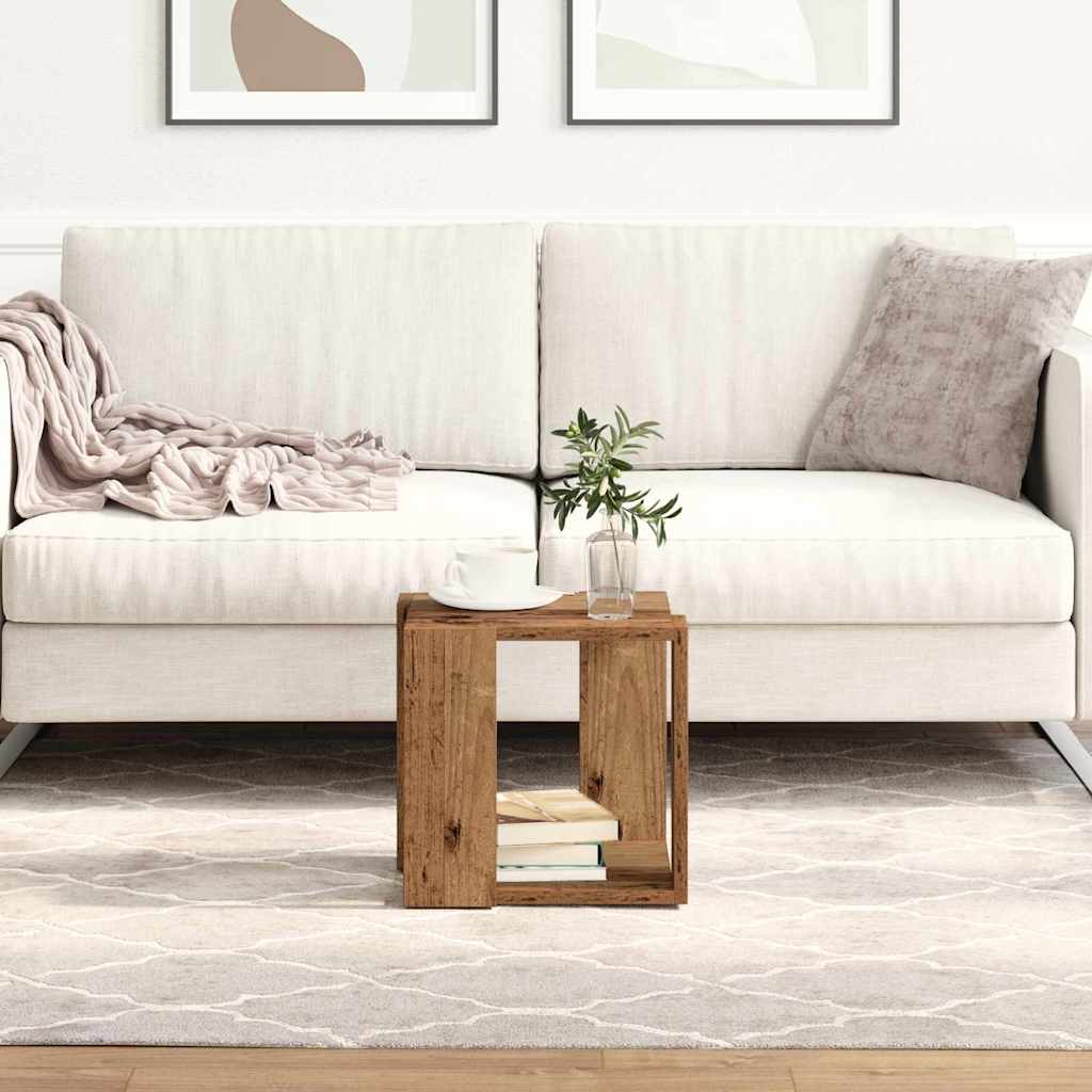 vidaXL Couchtisch Altholz 32 x 32 x 30 cm Holzwerkstoff