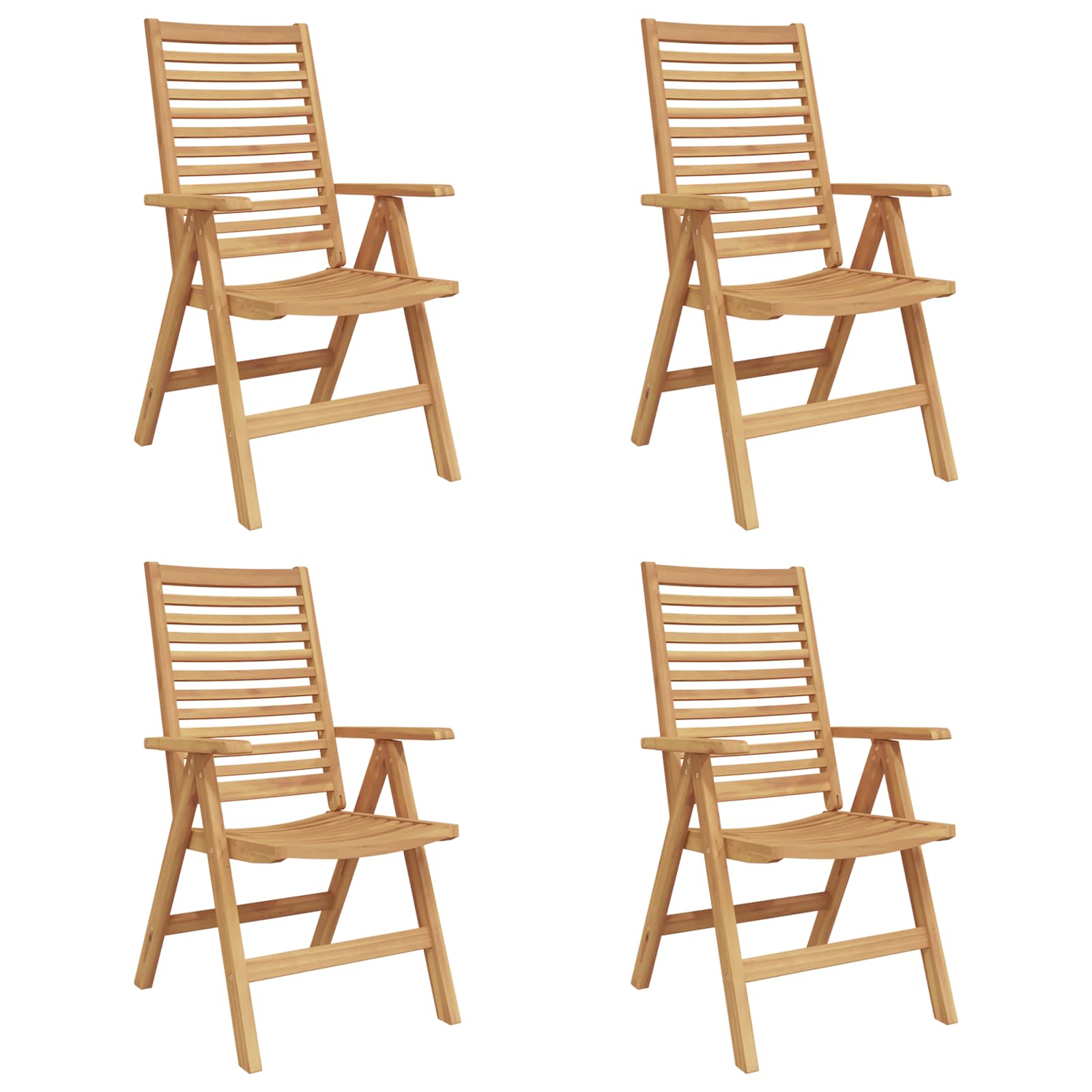 vidaXL Stuhl 4 pcs Braun 64,5 x 52 x 108 cm Massivholz Teak