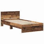 vidaXL Bettrahmen mit Kopfteil Altholz 203 x 104 x 70 cm Holzwerkstoff