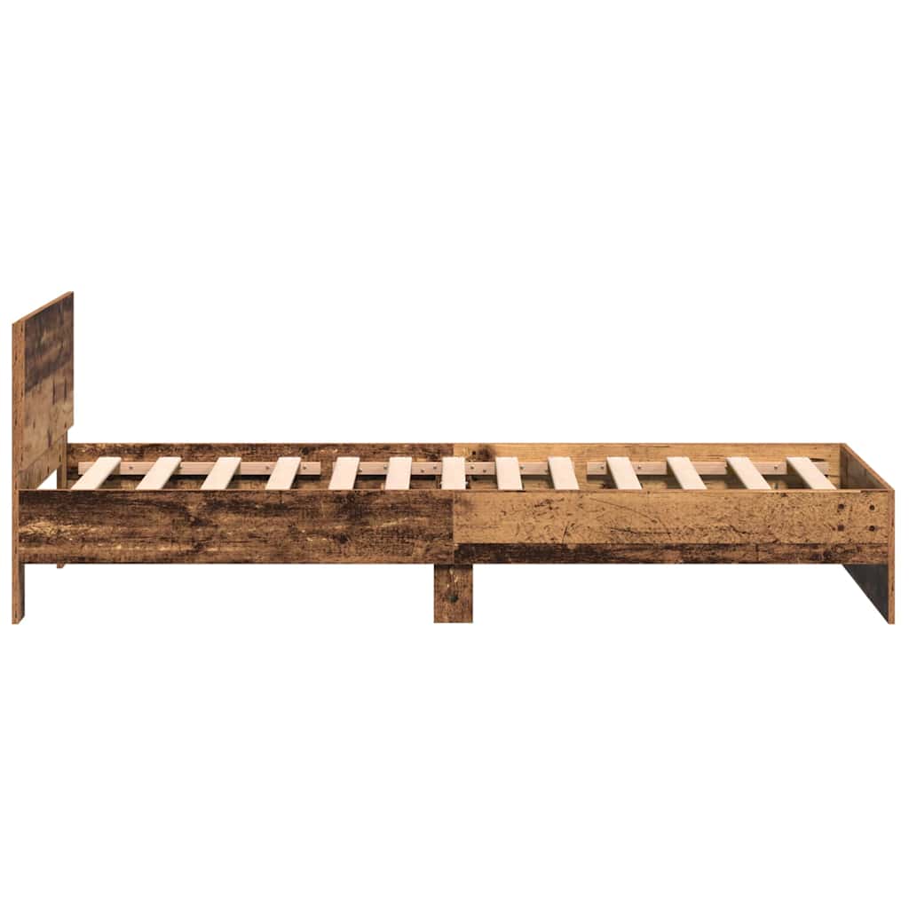 vidaXL Bettrahmen mit Kopfteil Altholz 203 x 104 x 70 cm Holzwerkstoff