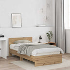 vidaXL Bettrahmen Artisan-Eiche 203 x 104 x 70 cm Holzwerkstoff
