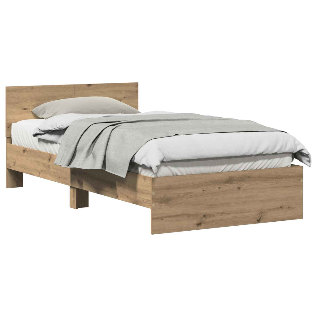 vidaXL Bettrahmen Artisan-Eiche 203 x 104 x 70 cm Holzwerkstoff
