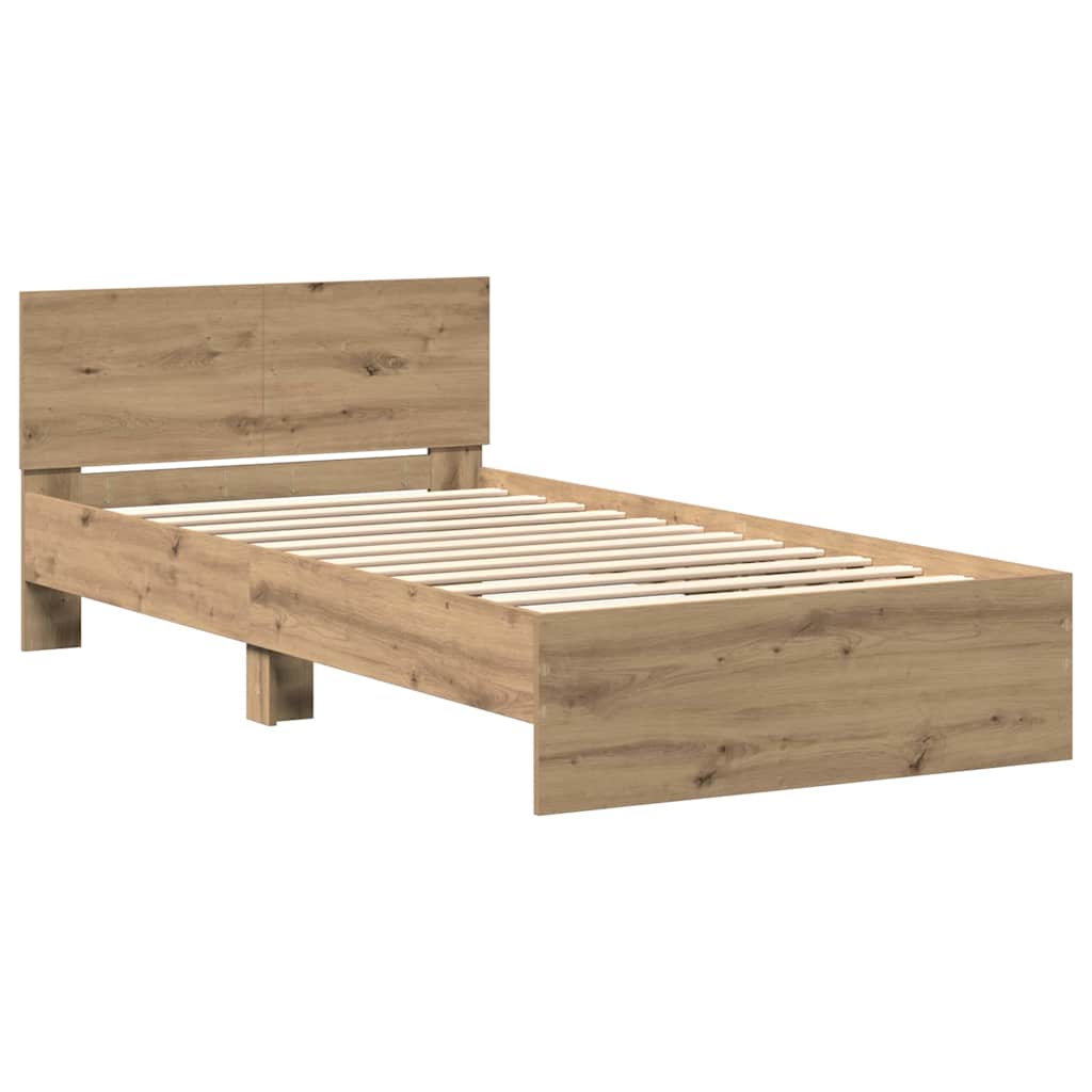 vidaXL Bettrahmen Artisan-Eiche 203 x 104 x 70 cm Holzwerkstoff