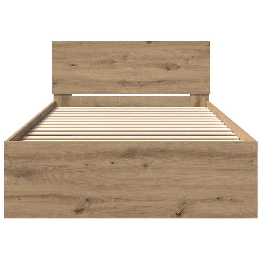 vidaXL Bettrahmen Artisan-Eiche 203 x 104 x 70 cm Holzwerkstoff