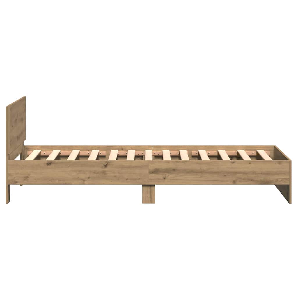 vidaXL Bettrahmen Artisan-Eiche 203 x 104 x 70 cm Holzwerkstoff