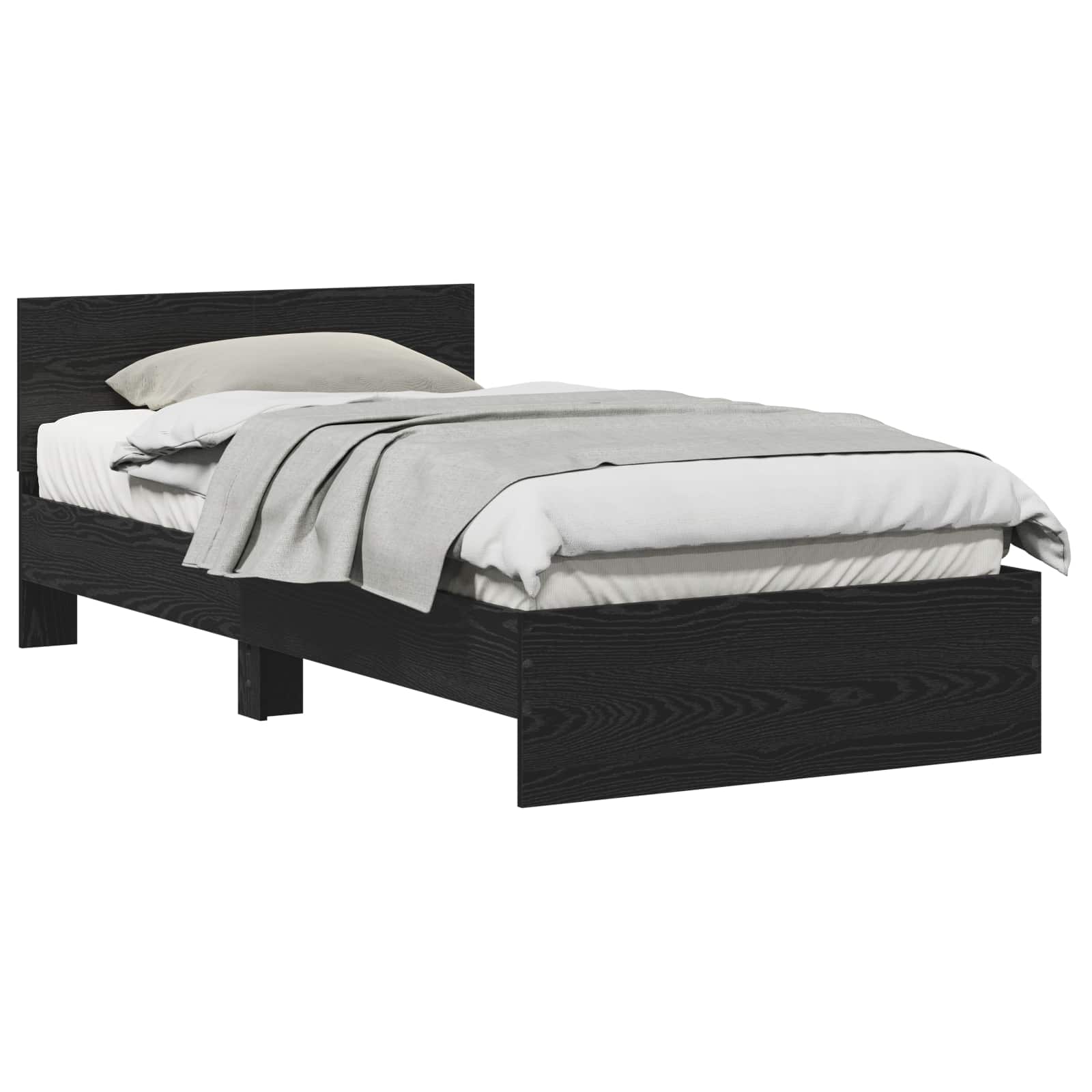 vidaXL Bettrahmen Schwarz Eichen-Optik 203 x 104 x 70 cm Holzwerkstoff
