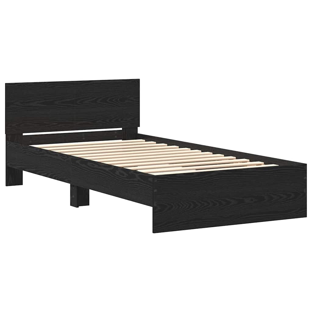 vidaXL Bettrahmen Schwarz Eichen-Optik 203 x 104 x 70 cm Holzwerkstoff