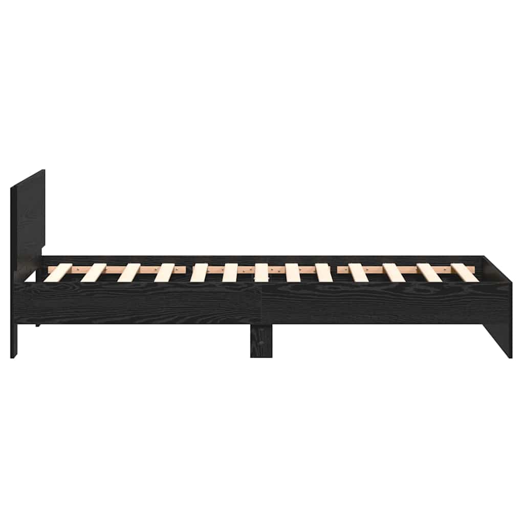 vidaXL Bettrahmen Schwarz Eichen-Optik 203 x 104 x 70 cm Holzwerkstoff